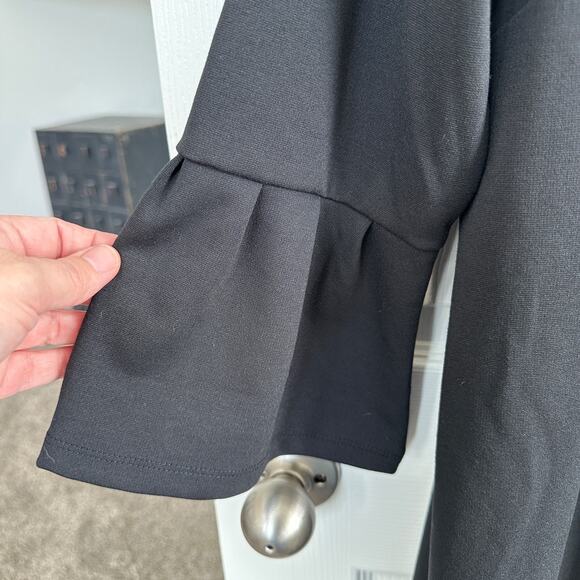 gap womens xl true black bell sleeve shift dress stretch knit minimalist nwt - Picture 2 of 10